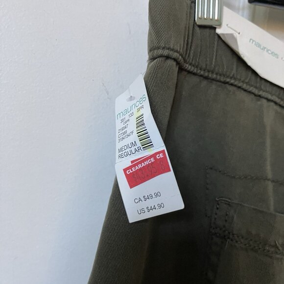 NWT Maurices High Rise Wide Leg Cargo Pants Womens M Olive Green Neutral - Picture 5 of 10